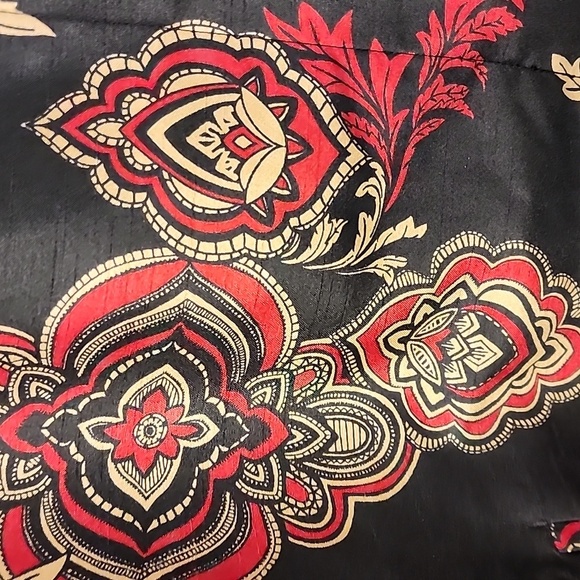 Chicos Black Red Oriental Jacket sz2 - Picture 3 of 10